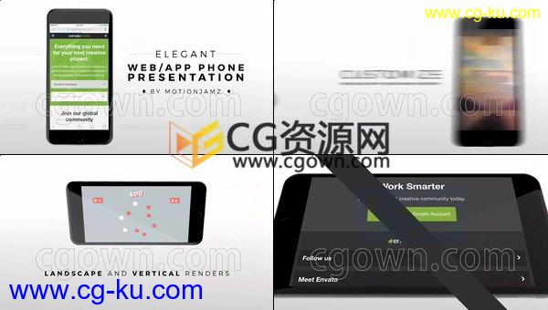 iPhone手机模型演示介绍Web/App社交媒体宣传视频动画-AE模板下载的图片1