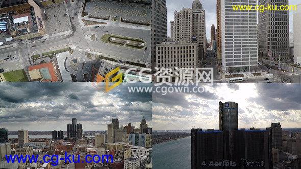 4组镜头实拍城市商业街俯拍交通办公楼视频素材下载的图片1