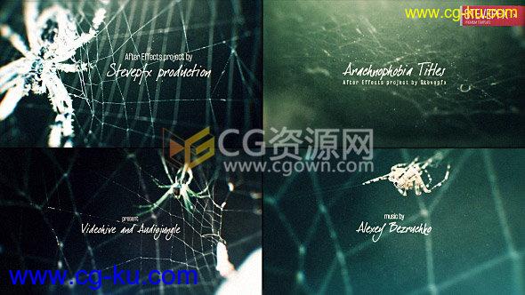 蜘蛛网电影恐怖片宣传视频片头效果制作-AE模板下载的图片1