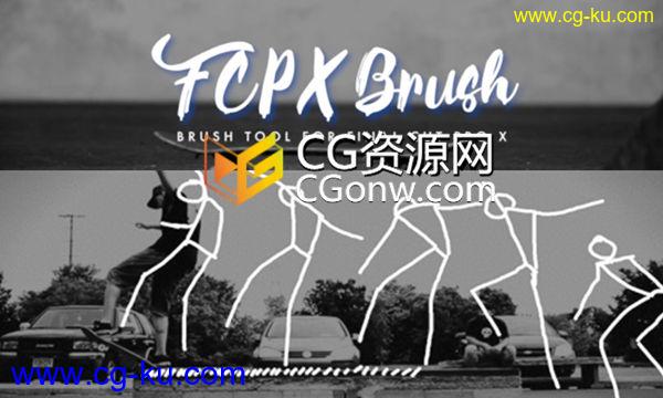 FCPX插件视频中使用笔刷绘画描边绘制效果带视频教程的图片1