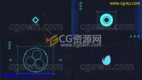 科技感形状动画MG图形LOGO效果视频片头制作-AE模板工程的图片1