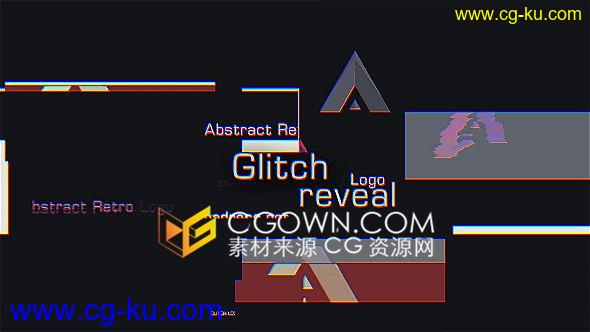 Glitch故障坏信号数字失真特效揭示LOGO片头动画效果-AE模板下载的图片1