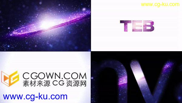 宇宙银河系星空粒子动画演绎LOGO片头视频效果-AE模板下载的图片1