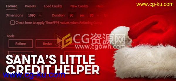 Santa’s Little Credit Helper AE脚本电影片头片尾演职人员滚动介绍字幕效果的图片1