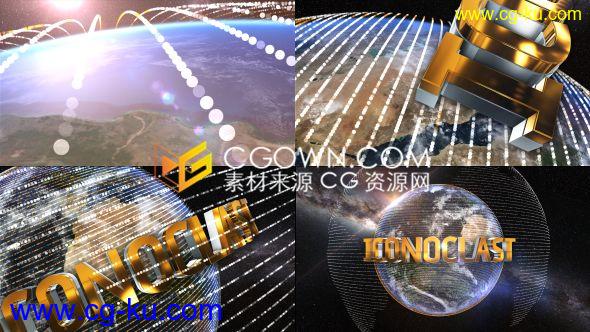 3D文字LOGO环绕地球数字科技地球元素片头视频E3D工程-AE模板下载的图片1