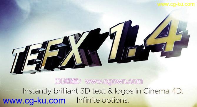 C4D文字倒角预设Text Edge FX v1.4: Bevel Kit for Cinema 4D的图片1