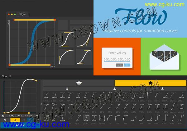 Flow 1.3 Win/Mac支持AE CC2019脚本关键帧缓入缓出曲线调节的图片1