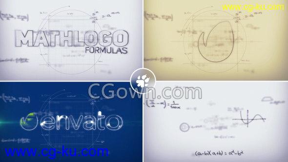 数学计算方程公式直线三角学代数汇聚LOGO片头动画-AE模板下载的图片1