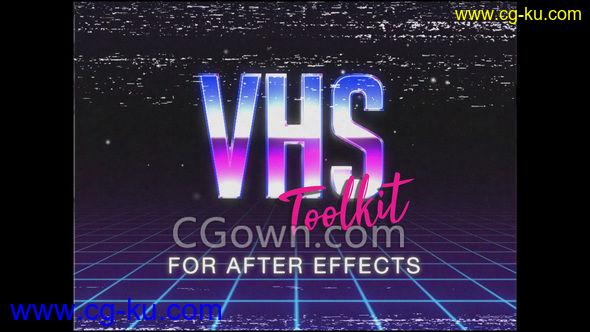 80年代磁带复古录像带视频VHS特效播放效果动画-AE模板下载的图片1