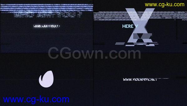 高科技信号Glitch故障LOGO动画游戏电影视频片头-AE模板下载的图片1