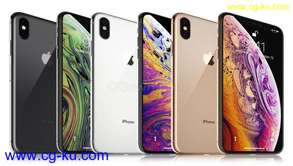 苹果手机3D模型Apple iPhone X+iPhone XS MAX免费下载的图片1