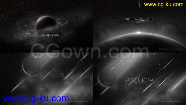 黑暗星系粒子漂浮冲击耀斑展示标题预告片-AE模板下载的图片1