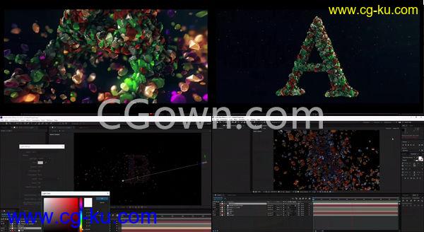 AE教程-Element 3D插件粒子复制器制作三维彩色钻石标志LOGO动画的图片1