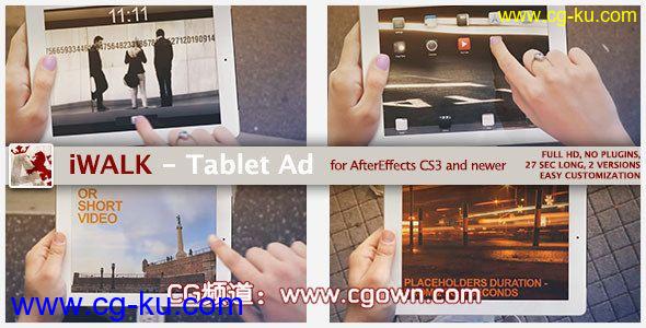 videohive-iWalk – Tablet Ad平板广告AE模板的图片1