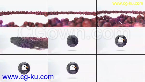 3D优雅球标汇聚粒子圆原子反应演绎科技企业LOGO动画-AE模板下载的图片1