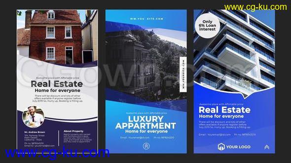 25个动态运动Instagram故事展示房地产旅游广告促销宣传包装-AE模板下载的图片1