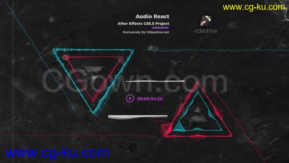 VJ循环音频反应音乐可视化器展示乐队页面社交媒体现场表演活动频谱波形动画-AE模板的图片1