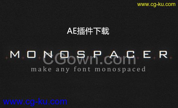 Monospacer v1.0 Win/Mac AE插件解决字体变化等间距错位问题工具的图片1