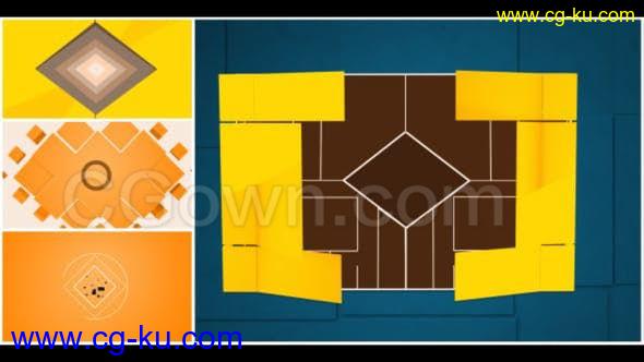 三维抽象几何形状图形演变LOGO动画-AE模板下载的图片1