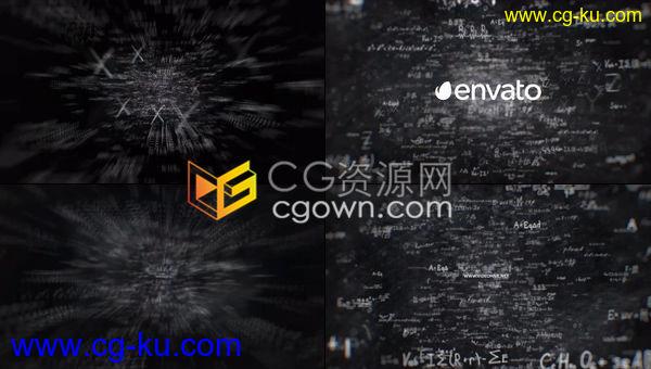 科学医学公式数学粉笔手绘信息动画效果LOGO标志视频片头-AE模板下载的图片1