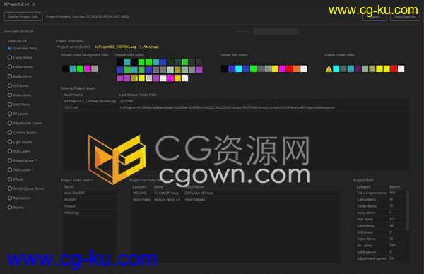 Project Info List Exporter v2.1.8 导出AE工程文件信息数据脚本工具的图片1