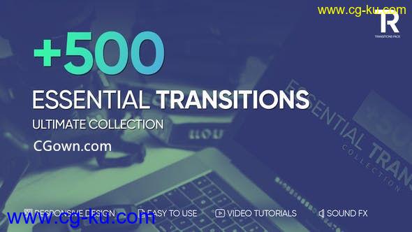 500+Transitions工具包基本转场集合视频动画合成元素过渡含音效-AE模板下载的图片1