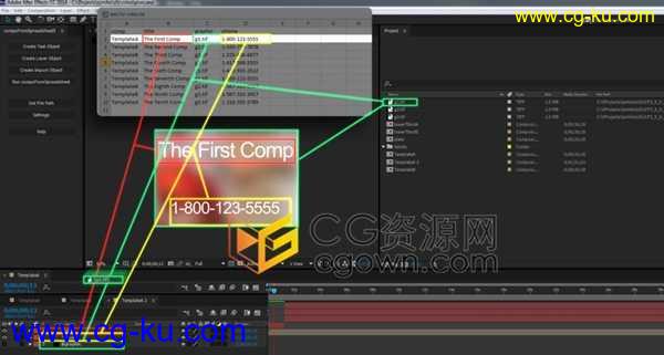 CompsFromSpreadsheet v5.1.5 AE脚本根据电子表格生成合成图层效果的图片1