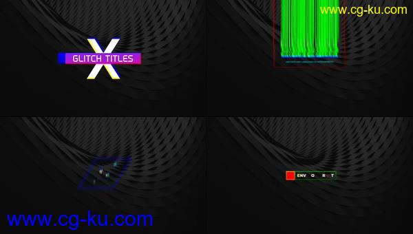 10个4K彩色渐变扭曲故障标题梯度闪烁技术信号损坏文本动画-AE模板下载的图片1
