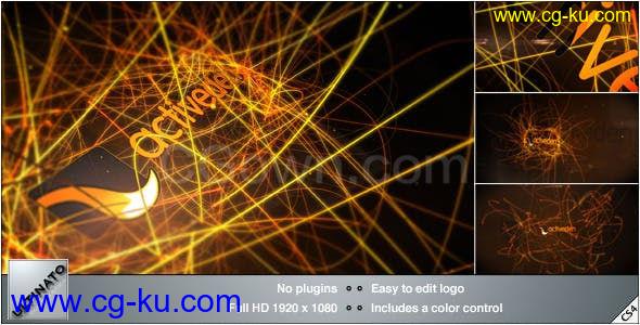 3D发光线条深度缠绕演绎LOGO标志片头动画-AE模板下载的图片1
