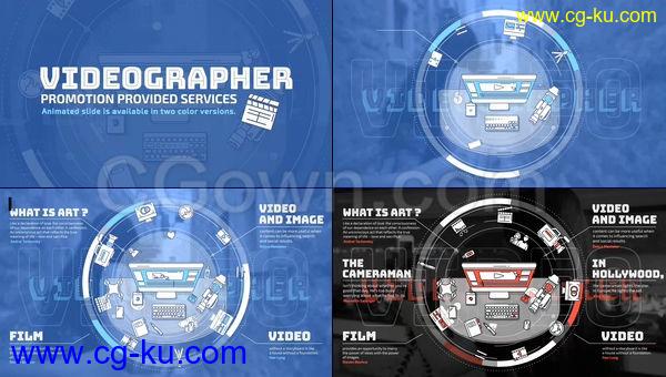 互联网工作场所摄影摄像师创意设计桌面图标展示视频动画-AE模板下载的图片1