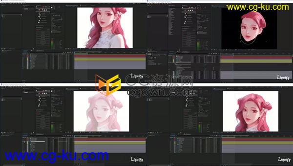 AE教程-将2D美术艺术作品实现三维头部旋转含AE脚本的图片1