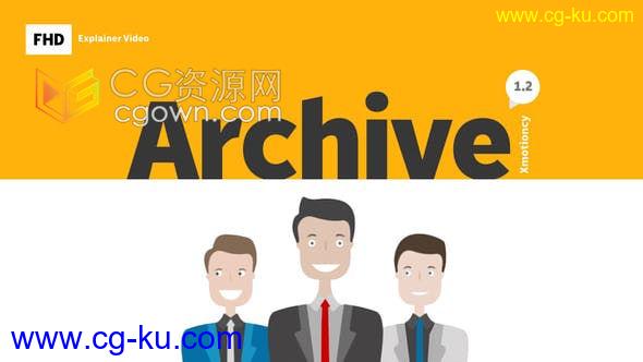 企业业务介绍卡通信息图形数字字符展开解说员动画工具包-AE模板下载的图片1