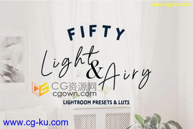 50组光线和通透Lightroom预设和LUTs适合完美的婚纱旅行摄影调色的图片1