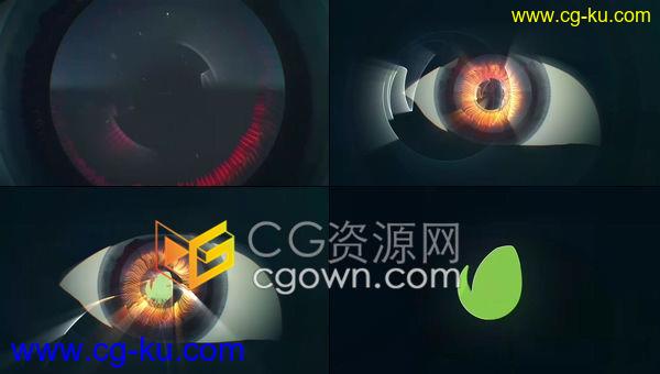 3D眼睛演绎视觉特效标志宣传片头LOGO动画-AE模板免费下载的图片1