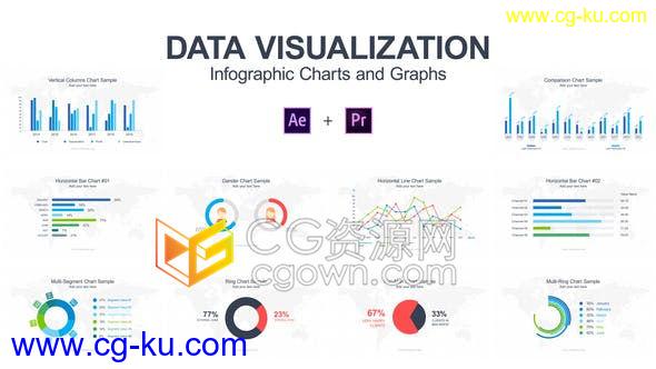 PR预设/AE模板-自动生成信息图表图形企业视频动画数据可视化的图片1