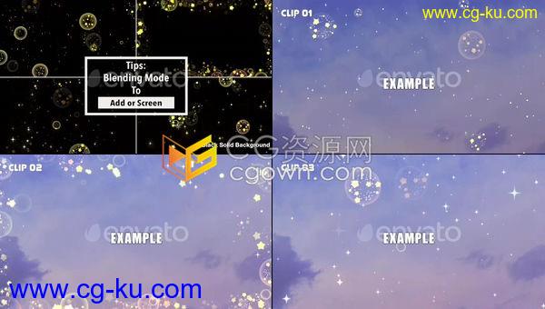 视频素材-环形闪烁卡通游戏明星烟花和梦幻闪耀星星泡泡装饰节日问候晚会包装的图片1