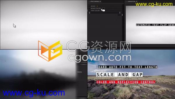 AE模板-文本翻转自动生成器20组预设文本场景方框演示标题文本效果的图片1