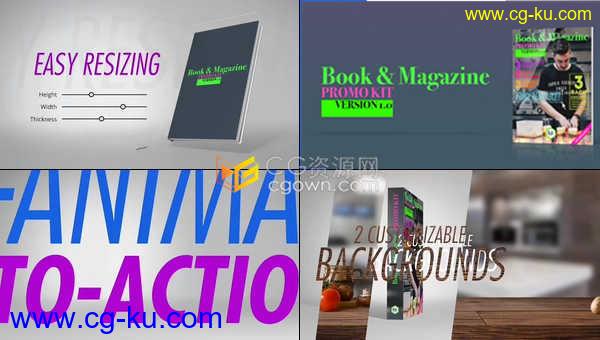 3D杂志书籍书刊宣传工具包新书电子书课程指南广告宣传视频-AE模板下载的图片1
