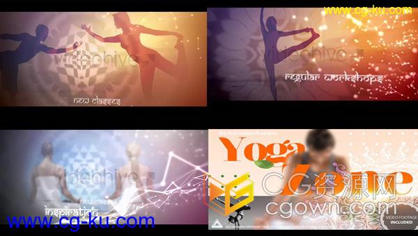 AE模板-健身企业健康宣传运动品牌剪影人物标志展示视频瑜伽馆瑜伽工作坊宣传片的图片1