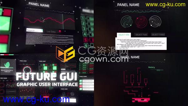 AE模板-高科技HUD元素GUI图形用户界面制作数字科学技术演示宣传片的图片1