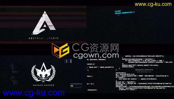 AE模板-控制台代码标识互联网技术故障失真效果LOGO标志动画的图片1