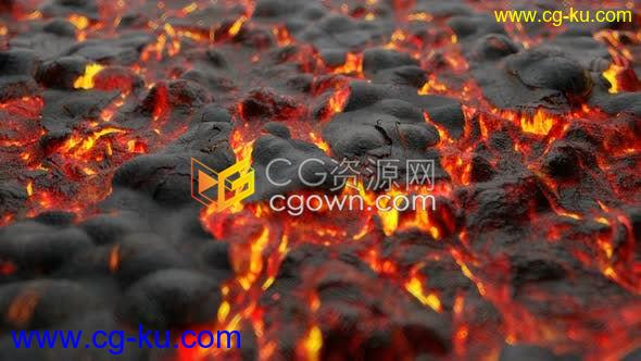 视频素材-4K火山喷发流动的熔岩岩浆背景素材下载的图片1