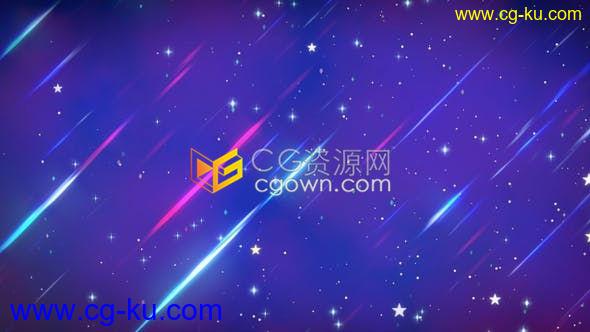 视频素材免费下载循环卡通拍摄流星和发光的对角线速度线闪烁效果动画的图片1