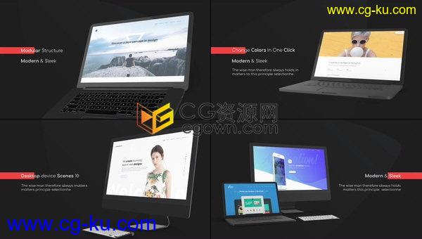 imac应用推广MacBook设备上的商业演示网站宣传视频-AE模板的图片1