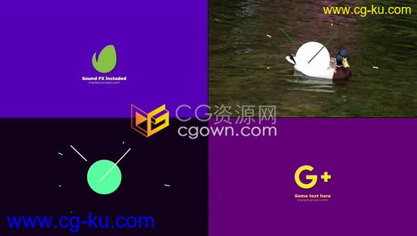 2D扁平化形状图形公司LOGO标志翻转演绎片头MG动画视频-AE模板下载的图片1