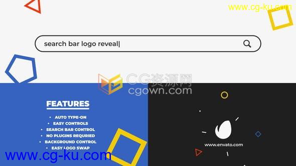 搜索引擎输入框栏打出关键词搜索结果LOGO演绎动画视频片头-AE模板下载的图片1