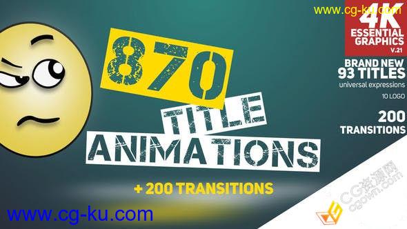 870个标题字幕动画视频中装饰文本包装设计图形文本动画-AE模板免费下载的图片1