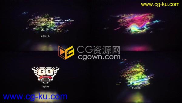 画面故障干扰信号Glitch霓虹灯字幕LOGO游戏标志片头-AE模板下载的图片1