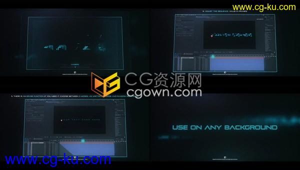 高科技感HUD故障英文标题字母表文字动画视频字幕效果制作-AE模板下载的图片1
