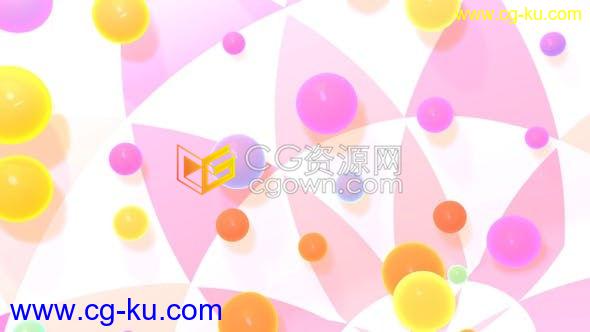 3D五颜六色发光玻璃球三角图案样式背景循环展示视频素材免费下载的图片1
